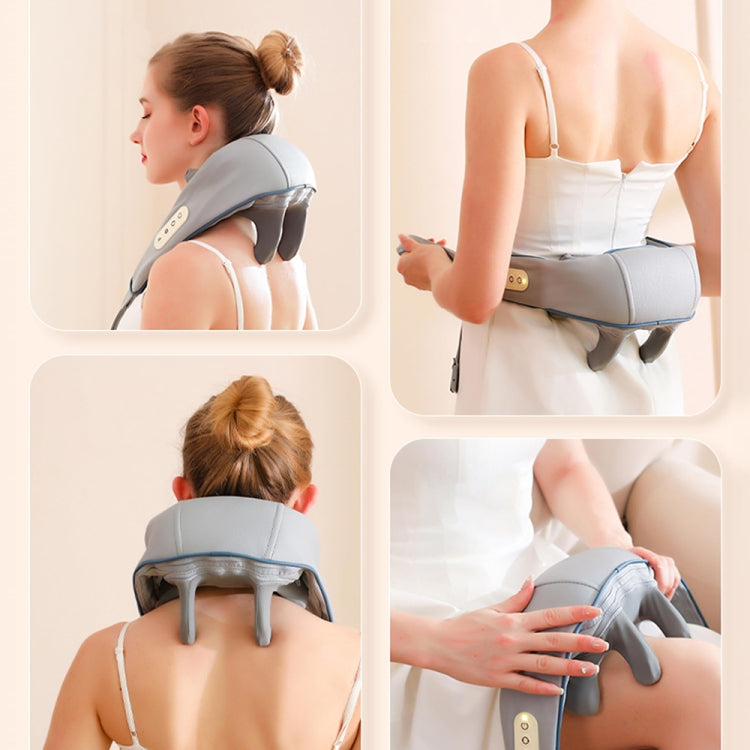 Electric Neck And Shoulder Massager Shiatsu Back Neck Massager With Heat(White)
