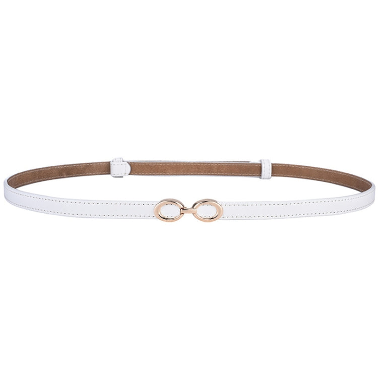 Women Thin Waistband Retro Versatile Clothing Accessories Slim Waist Belt(White)