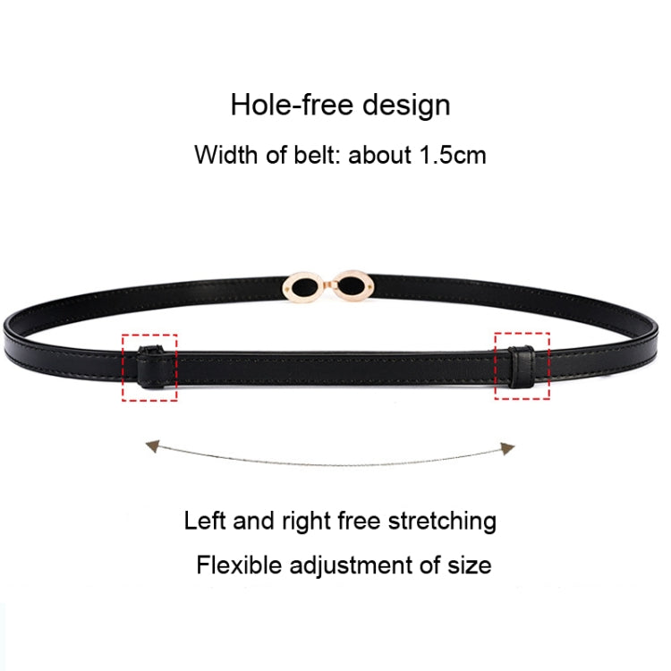 Women Thin Waistband Retro Versatile Clothing Accessories Slim Waist Belt(Black)