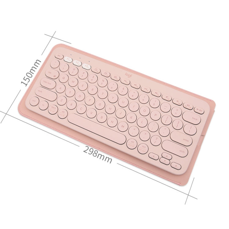 For Logitech K380 Leather Keyboard Thin and Lightweight Portable Liner Bag Waterproof Protective Cover(Pink)
