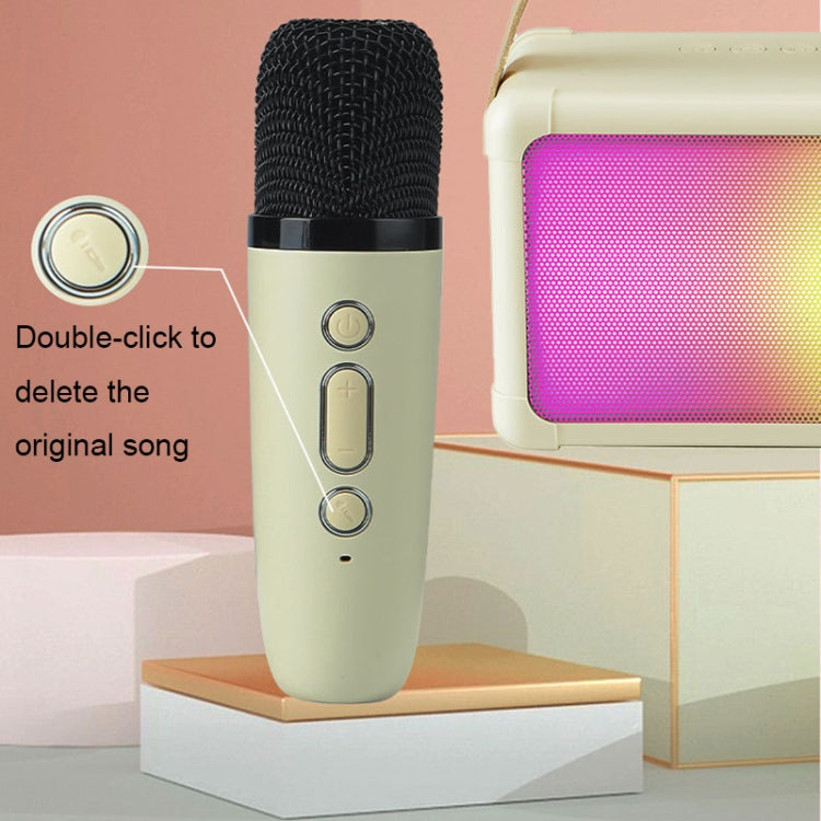 Portable RGB Lighting Effect Bluetooth Speaker Home Mini Karaoke Audio, Style: Dual Microphone+Speaker(Pink)