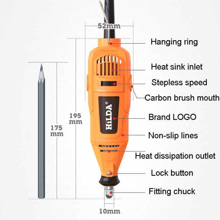 HILDA Power Grinder And Brush Sharpener Set Sharpening Tool Set, EU Plug, Model: With Soft Shaft
