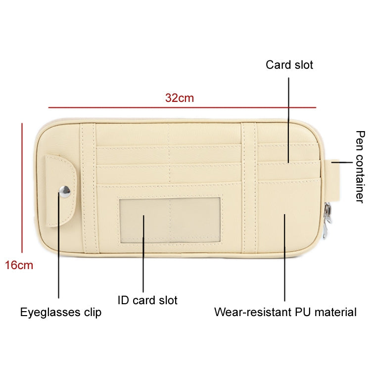 Car Driver License Storage Bag Sun Visor Sunglasses Card Holder, Color: Brown