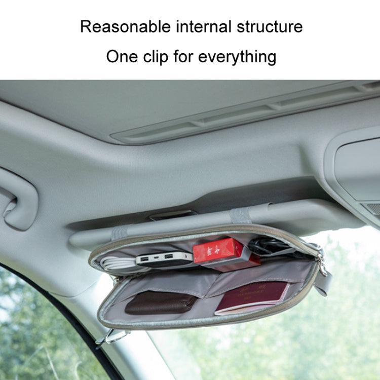 Car Driver License Storage Bag Sun Visor Sunglasses Card Holder, Color: Brown