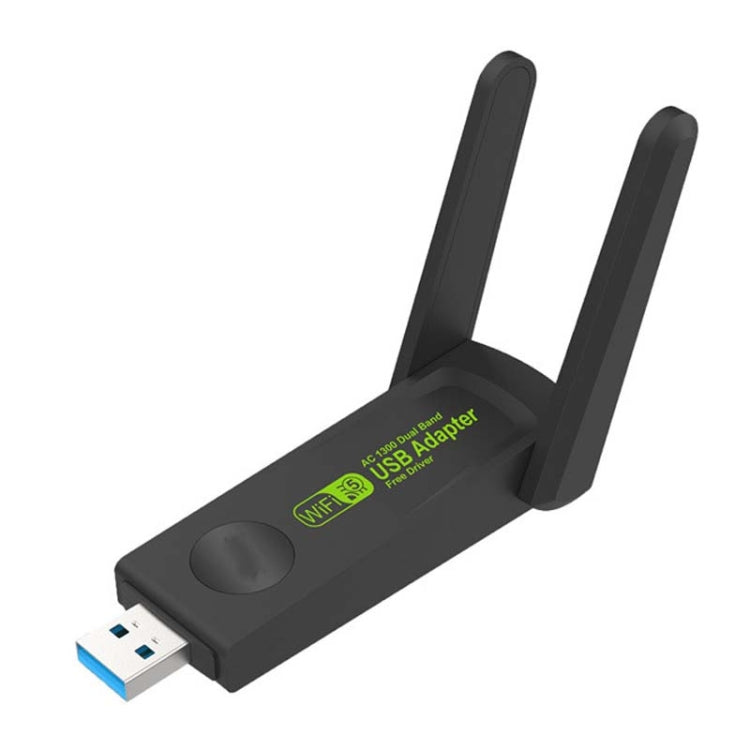 1300Mbps Wireless Network Card Gigabit Dual Band 5G Driverless Computer USB Network Card, 600m, 1300m