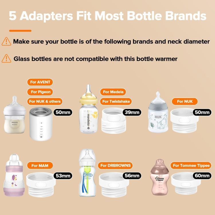 Baby Bottle Warmer 10000mAh USB Rechargeable Heater With 5 Adapter(English)