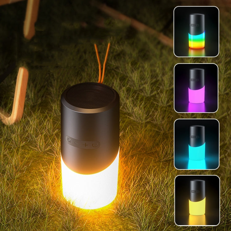 Wireless Bluetooth Speaker With RGB Light Waterproof Stereo Atmosphere Light(Black)