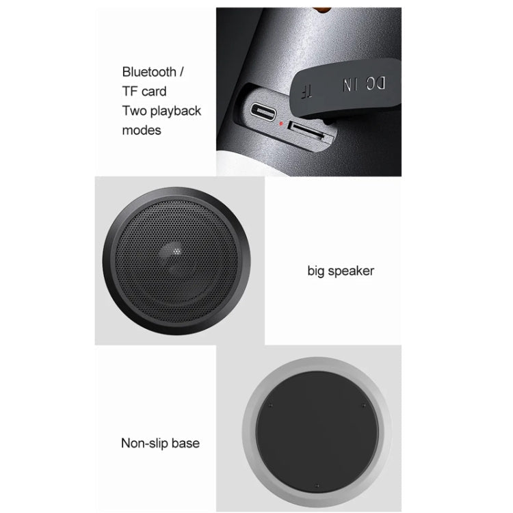 Wireless Bluetooth Speaker With RGB Light Waterproof Stereo Atmosphere Light(Black)