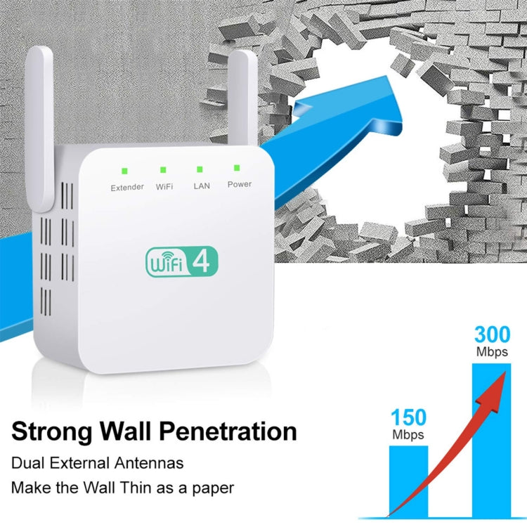 2.4G 300M Wi-Fi Amplifier Long Range WiFi Repeater Wireless Signal Booster, US Plug White, EU Plug White, UK Plug White, US Plug Black, EU Plug Black, UK Plug Black