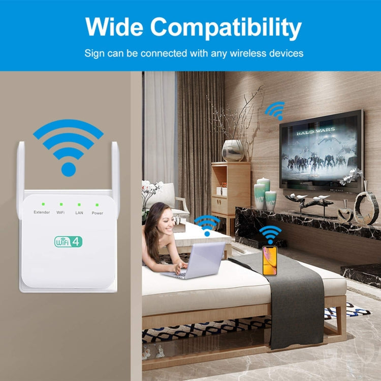 2.4G 300M Wi-Fi Amplifier Long Range WiFi Repeater Wireless Signal Booster, US Plug White, EU Plug White, UK Plug White, US Plug Black, EU Plug Black, UK Plug Black