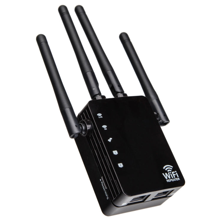 5G/2.4G 1200Mbps WiFi Range Extender WiFi Repeater With 2 Ethernet Ports, US Plug Black, EU Plug White, EU Plug Black, US Plug White