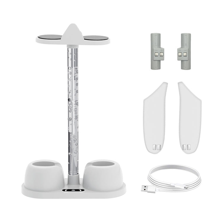 For Meta Quest 3 VR Glasses Charging Base Storage Bracket with Cool RGB Light(White)