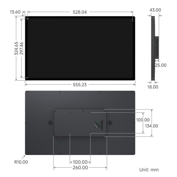 FHD Capacitive Touch Screen Monitor, 1920x1080 10-Point Touch With HDMI, Aluminum Shell, VESA Mount, Waveshare 23.8-inch, Waveshare 27-inch