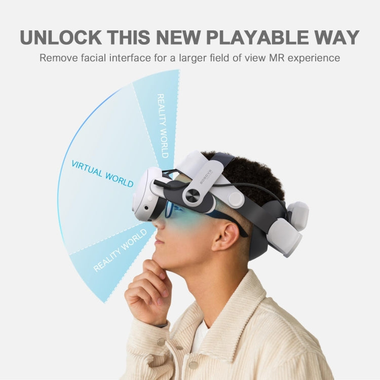 For Meta Quest 3S / 3 Headband BOBOVR M3 PRO Head Strap With Battery