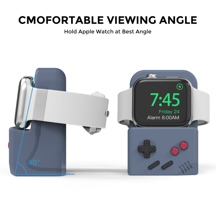 For Apple Watch Silicone Charging Stand Charging Base Storage Stand With Charger(Grey)