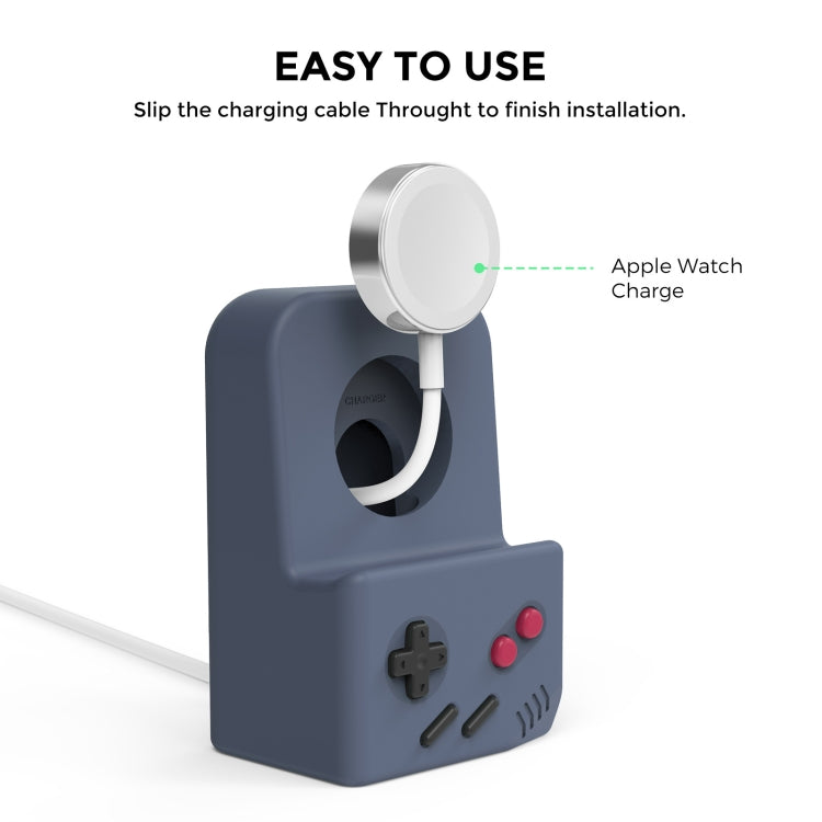 For Apple Watch Silicone Charging Stand Charging Base Storage Stand With Charger(Grey)