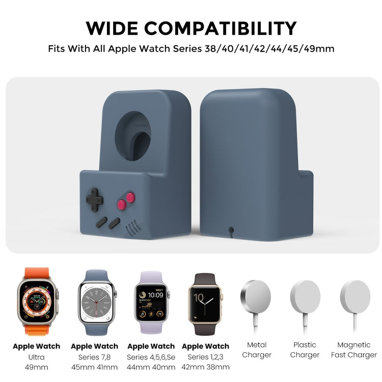 For Apple Watch Silicone Charging Stand Charging Base Storage Stand With Charger(Grey)