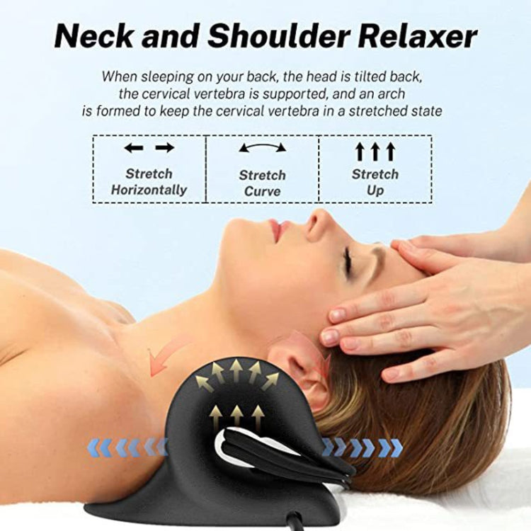 Neck Massage Pillow Shoulder Relaxer Cervical Traction Device with Airbag(Black)