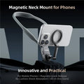 TELESIN Silicone Neck Mount Magnetic Selfie Stick Phone Neck Holder(Gray)