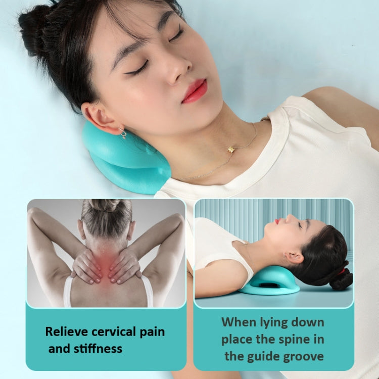 Neck And Shoulder Stretcher Relaxer Cervical Spine Chiropractic Traction Pillow(Pink)