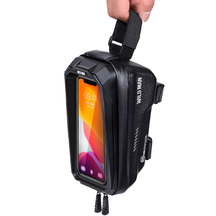 WILD MAN MS66 1.2L EVA Hard Shell Bicycle Front Beam Bag Cycling Touch Screen Phone Bag, MS66