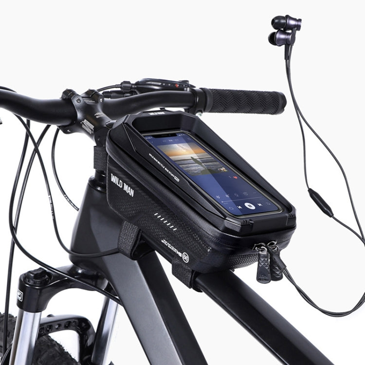 WILD MAN MS66 1.2L EVA Hard Shell Bicycle Front Beam Bag Cycling Touch Screen Phone Bag, MS66