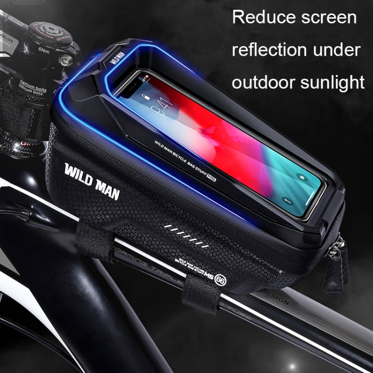 WILD MAN MS66 1.2L EVA Hard Shell Bicycle Front Beam Bag Cycling Touch Screen Phone Bag, MS66