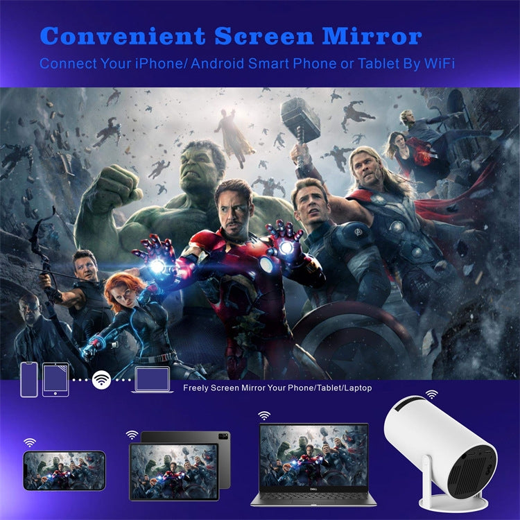 HY300 Smart Projector Android 11.0 System 120 Lumen Portable Projector UK Plug