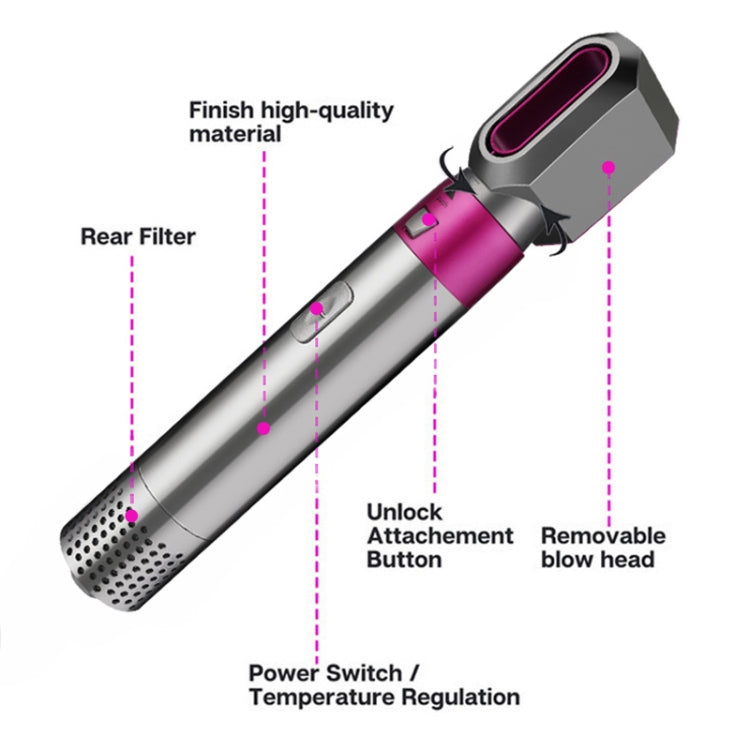 5 In 1 Hot Air Comb Automatic Curling Iron Square Model Hair Styling Comb Curling And Straightening, Plug: UK Plug