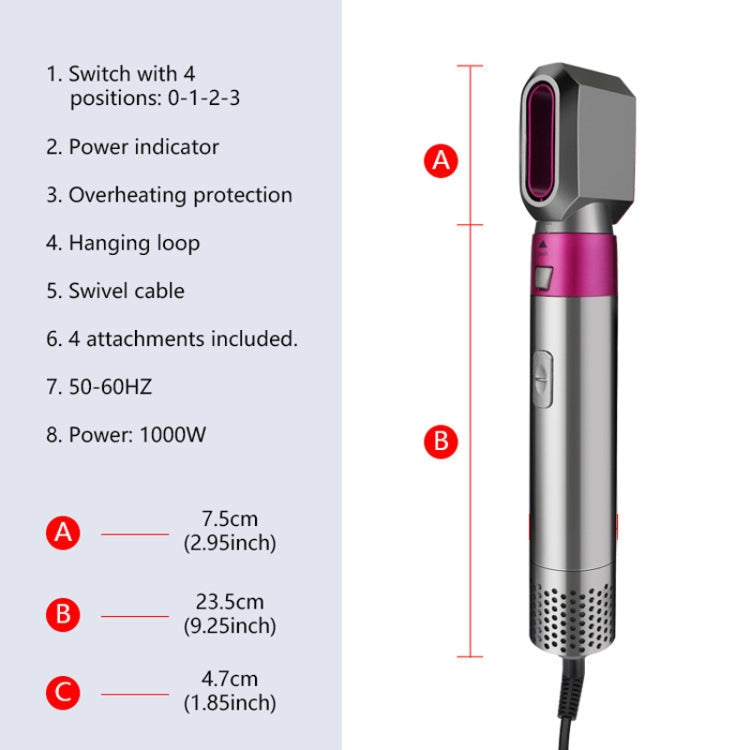 5 In 1 Hot Air Comb Automatic Curling Iron Square Model Hair Styling Comb Curling And Straightening, Plug: UK Plug
