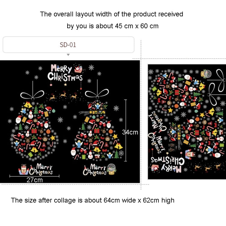 Christmas Window Decoration Poster Santa Claus Elk Snowflake Glass Wall Stickers, SD-01 45x60cm, SD-02 45x60cm, SD-03 30x90cm, SD-05 30x90cm, SD-12 30x90cm, SD-2203 30x45cm, SD-2204 30x45cm, SD-2205 30x45cm, SD-2206 45x60cm, SD-2207 45x60cm            ...