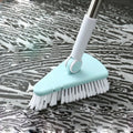 Triangular Floor Brush Long Handle Stiff Bristle Corner Crevice Brush(Light Blue)