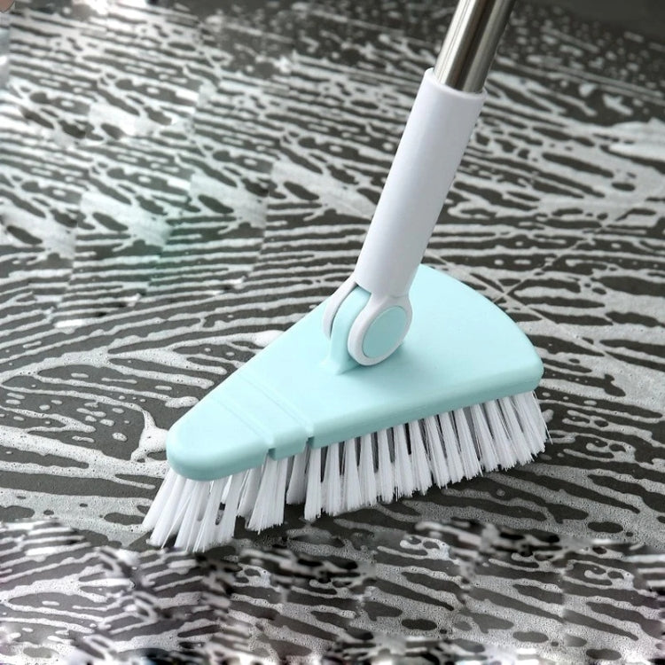 Triangular Floor Brush Long Handle Stiff Bristle Corner Crevice Brush(Light Blue)