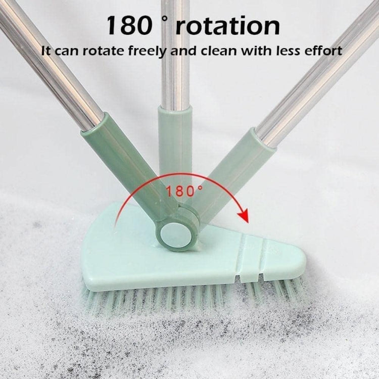 Triangular Floor Brush Long Handle Stiff Bristle Corner Crevice Brush(Light Blue)