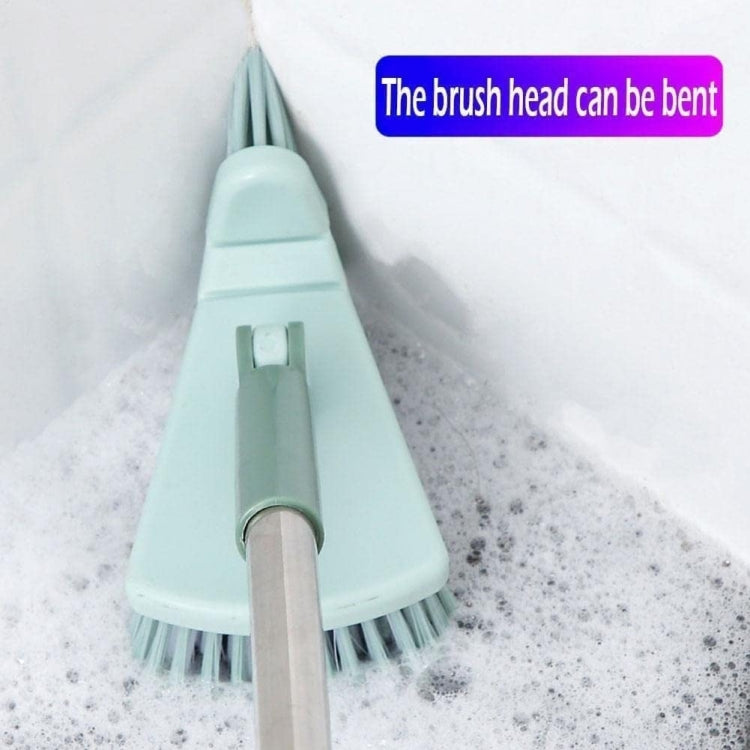 Triangular Floor Brush Long Handle Stiff Bristle Corner Crevice Brush(Light Blue)