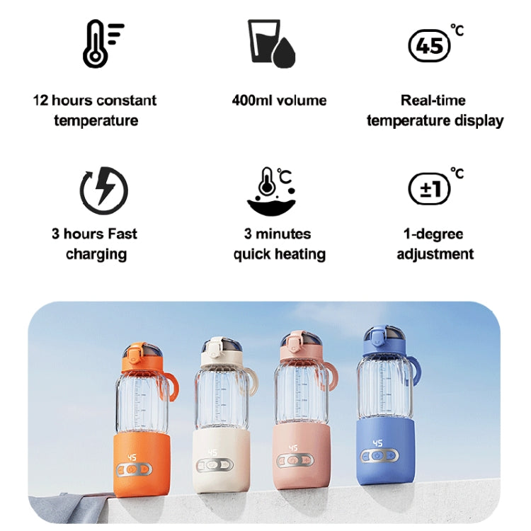 400ml  Wireless Instant Water Warmer Electric Kettle For Baby Formula With 15000 MAh Battery Capacity(Pink)
