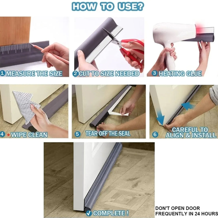 Door Bottom Seal Strip Door Seam Soundproof Windproof Sticker Door Foot Down Gap Self-Adhesive Blocking Strip(Unilateral Brown)