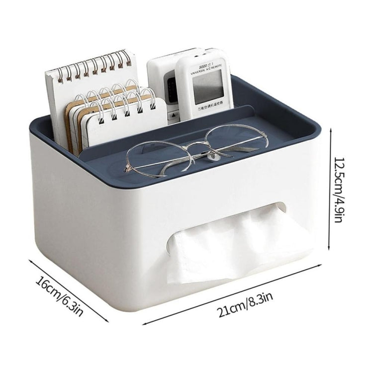 Multifunctional Tissue Box Napkin Container Organizer Box for Remote Control(Gray)