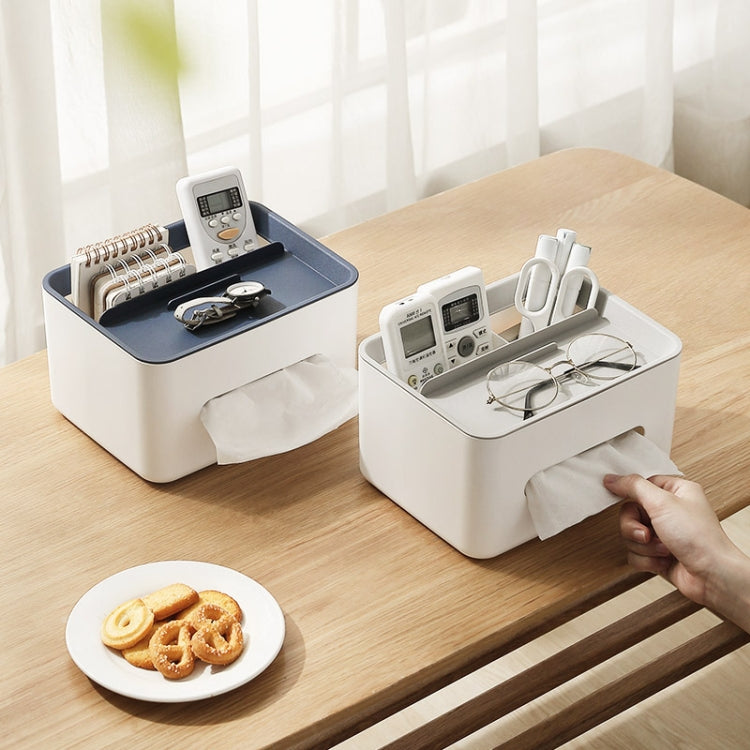 Multifunctional Tissue Box Napkin Container Organizer Box for Remote Control(Gray)