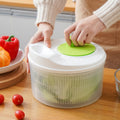 Multifunctional Vegetable Dehydrator Large Capacity Kitchen Drain Basket Household Grater Slicer(Green)