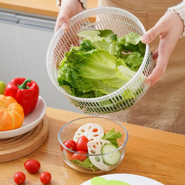 Multifunctional Vegetable Dehydrator Large Capacity Kitchen Drain Basket Household Grater Slicer(Green)