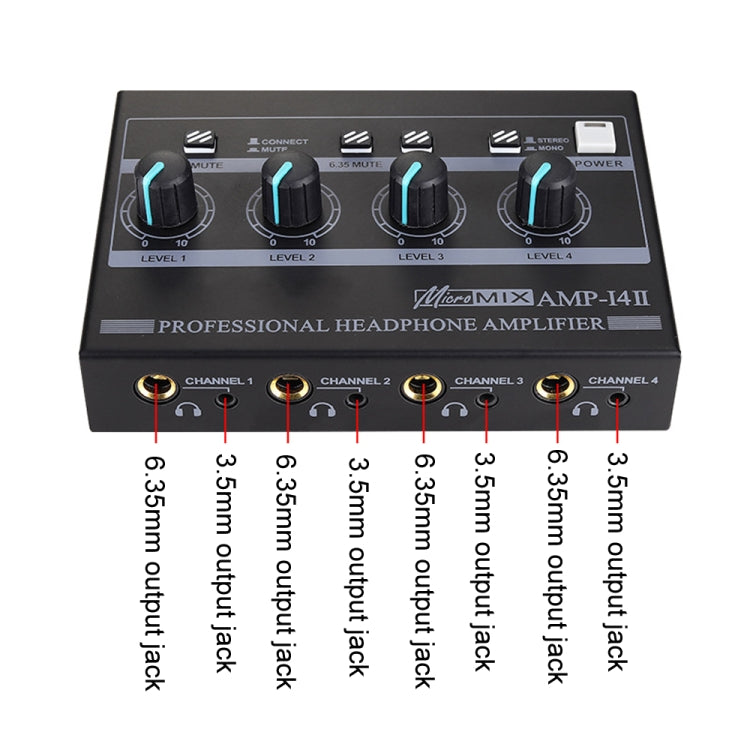 Mini HIFI 8-channel Monitoring Portable Headphone Amplifier Distributor(US Plug)