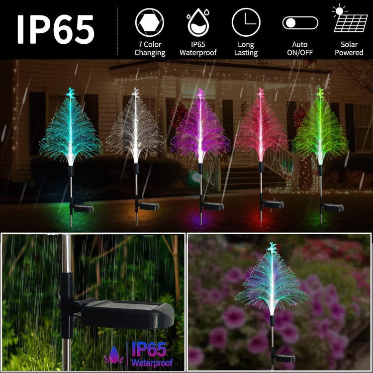 Christmas Tree Solar Light Outdoor Atmosphere Lighting Outdoor Waterproof Glowing Festival Decorative Lamp, Star Moon Transparent