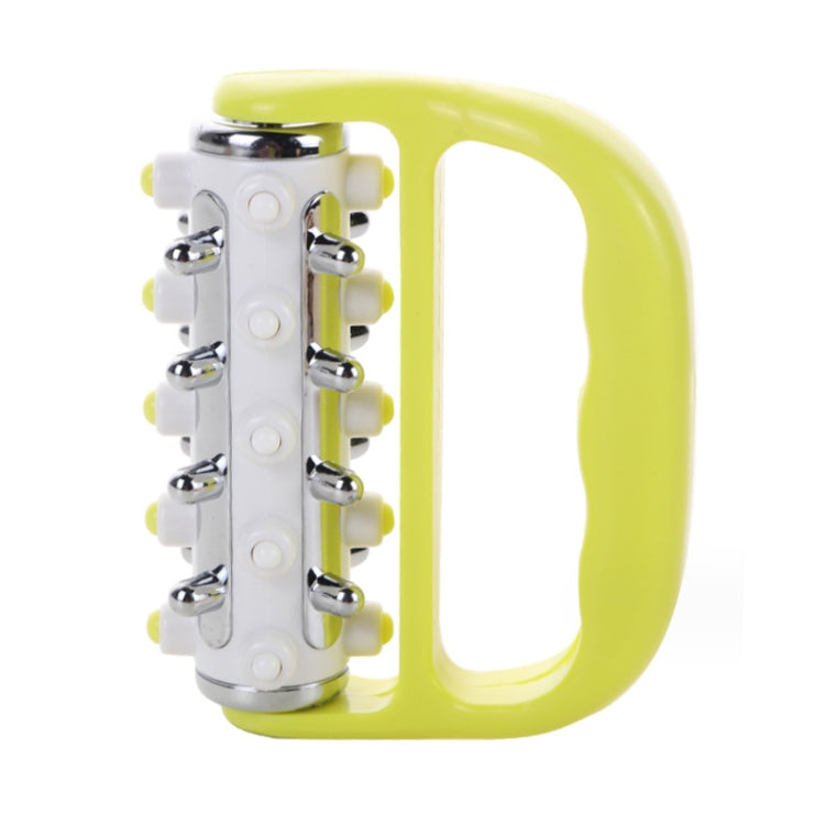 Handheld Curved Five-row Iron Column Roller Soothing Massager(Yellow)