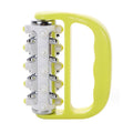 Handheld Curved Five-row Iron Column Roller Soothing Massager(Yellow)