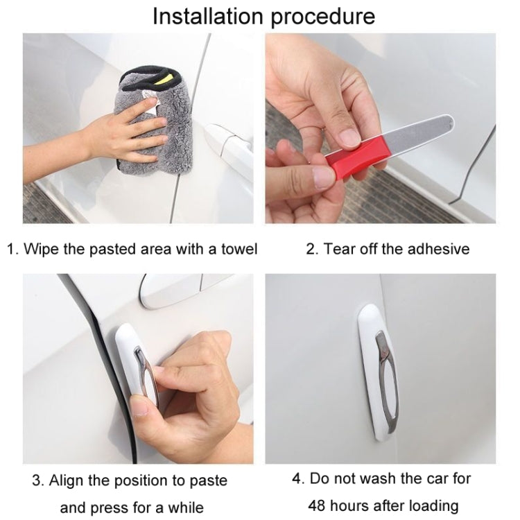 4pcs/set Car Door Anti-collision Strips Rearview Mirror Anti-scratch Stickers(Grey)