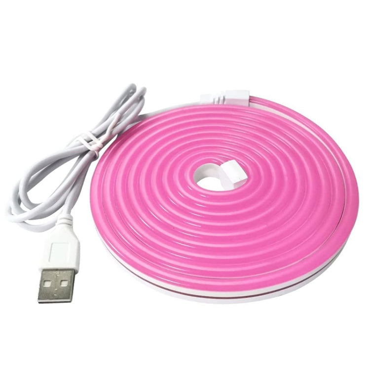 2m 5V LED Light Strip USB Flexible Neon Silicone Soft Strips Set(Pink)