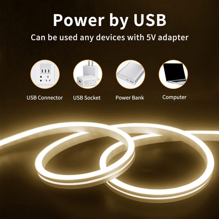 2m 5V LED Light Strip USB Flexible Neon Silicone Soft Strips Set(Pink)