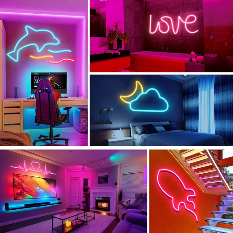 2m 5V LED Light Strip USB Flexible Neon Silicone Soft Strips Set(Pink)