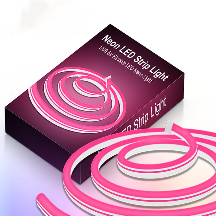 2m 5V LED Light Strip USB Flexible Neon Silicone Soft Strips Set(Pink)